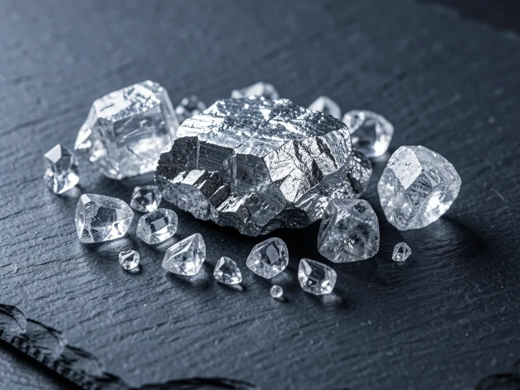 Raw magnesium mineral crystals